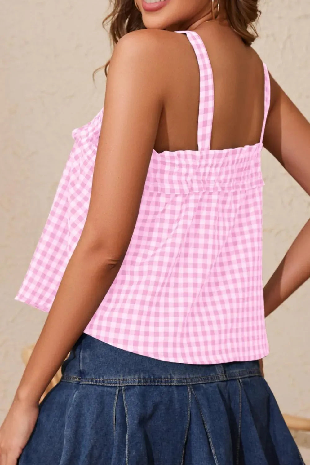 Tied Front Textured Square Neck Cami-Krush Kandy, Women's Online Fashion Boutique Located in Phoenix, Arizona (Scottsdale Area)