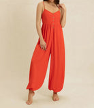 V-Neck Spaghetti Strap Jumpsuit-Jumpsuits & Rompers-Krush Kandy, Women's Online Fashion Boutique Located in Phoenix, Arizona (Scottsdale Area)