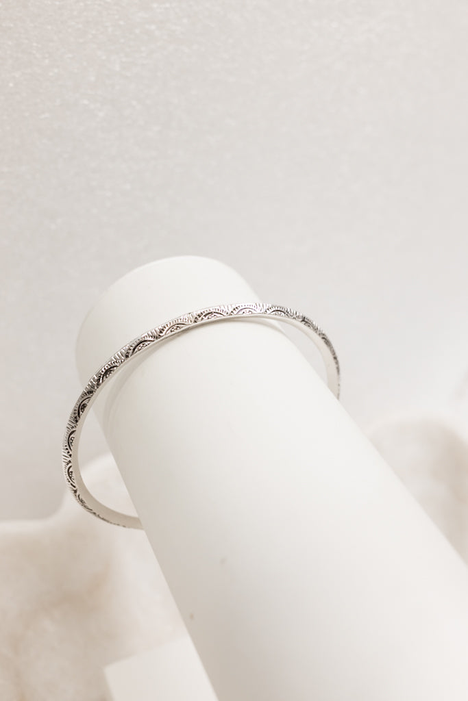 Krush Kandy Original Detailed Sterling Silver Cuff-Bangle Bracelets-Krush Kandy, Women's Online Fashion Boutique Located in Phoenix, Arizona (Scottsdale Area)