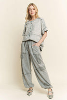MineralWash Eyelet detailed Boho Joggers-Krush Kandy, Women's Online Fashion Boutique Located in Phoenix, Arizona (Scottsdale Area)