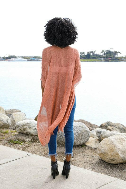 Sequin Border Frayed Trim Kimono-Kimonos-Krush Kandy, Women's Online Fashion Boutique Located in Phoenix, Arizona (Scottsdale Area)