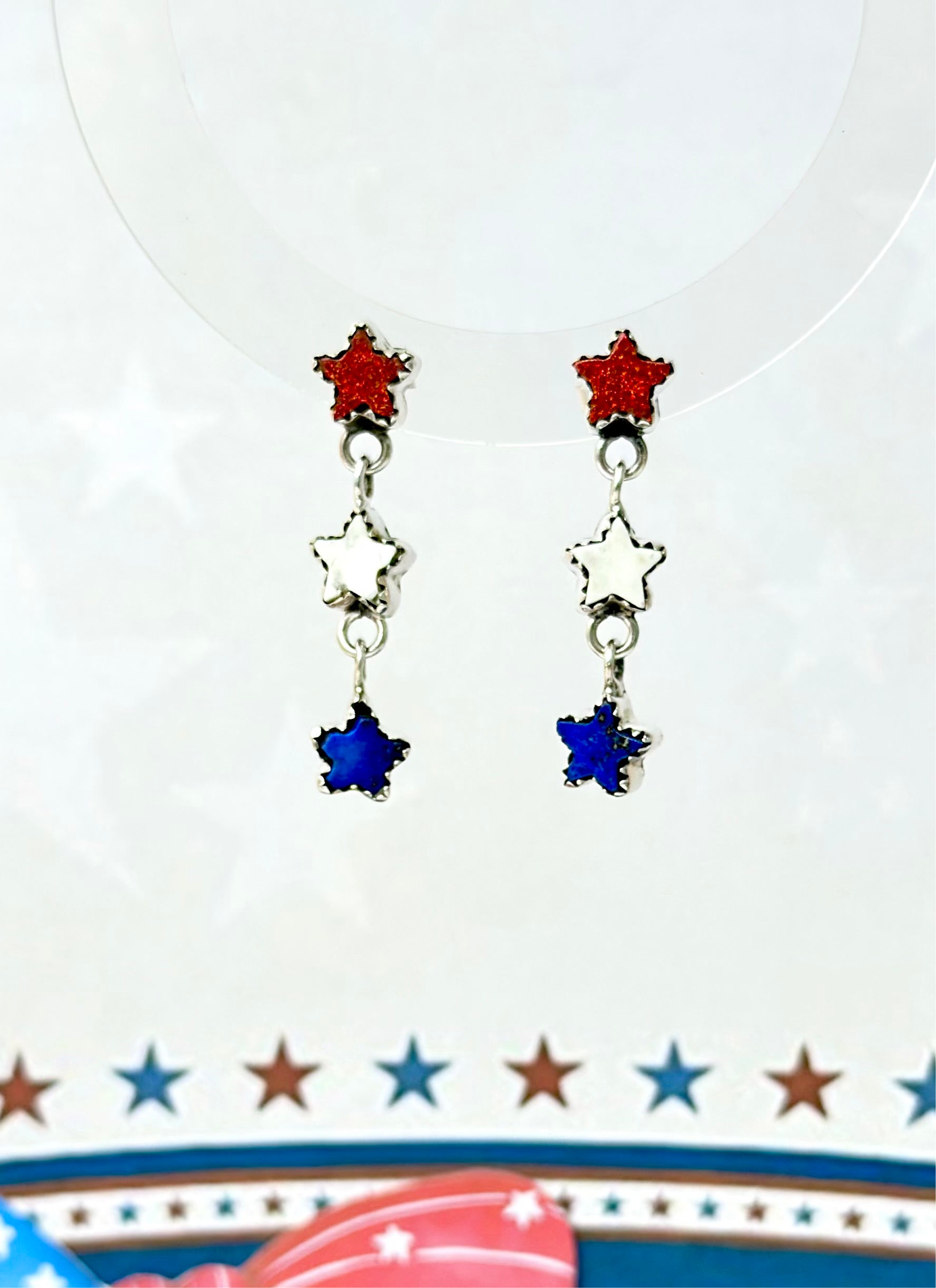 Glimmering Patriot Stars Earrings-Earrings-Krush Kandy, Women's Online Fashion Boutique Located in Phoenix, Arizona (Scottsdale Area)