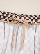 Checkered Drawstring Hoodie and Pants Set-2 Piece Outfit Sets-Krush Kandy, Women's Online Fashion Boutique Located in Phoenix, Arizona (Scottsdale Area)