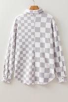 Khaki Checkered Button-Up Shirt-Long Sleeve Tops-Krush Kandy, Women's Online Fashion Boutique Located in Phoenix, Arizona (Scottsdale Area)