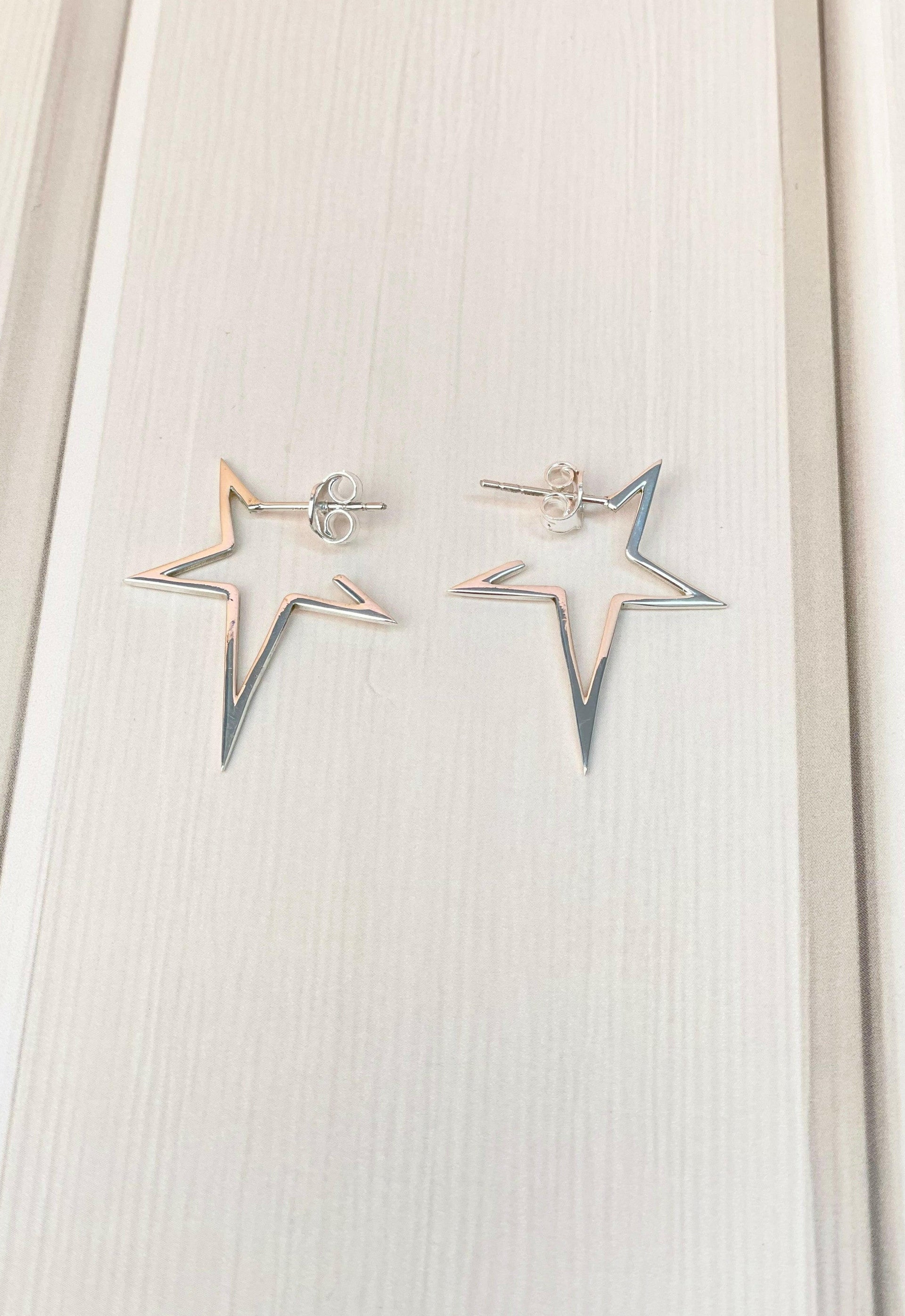 Twilight Silver Star Earrings-Earrings-Krush Kandy, Women's Online Fashion Boutique Located in Phoenix, Arizona (Scottsdale Area)