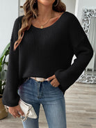 Round Neck Long Sleeve Sweater-Krush Kandy, Women's Online Fashion Boutique Located in Phoenix, Arizona (Scottsdale Area)