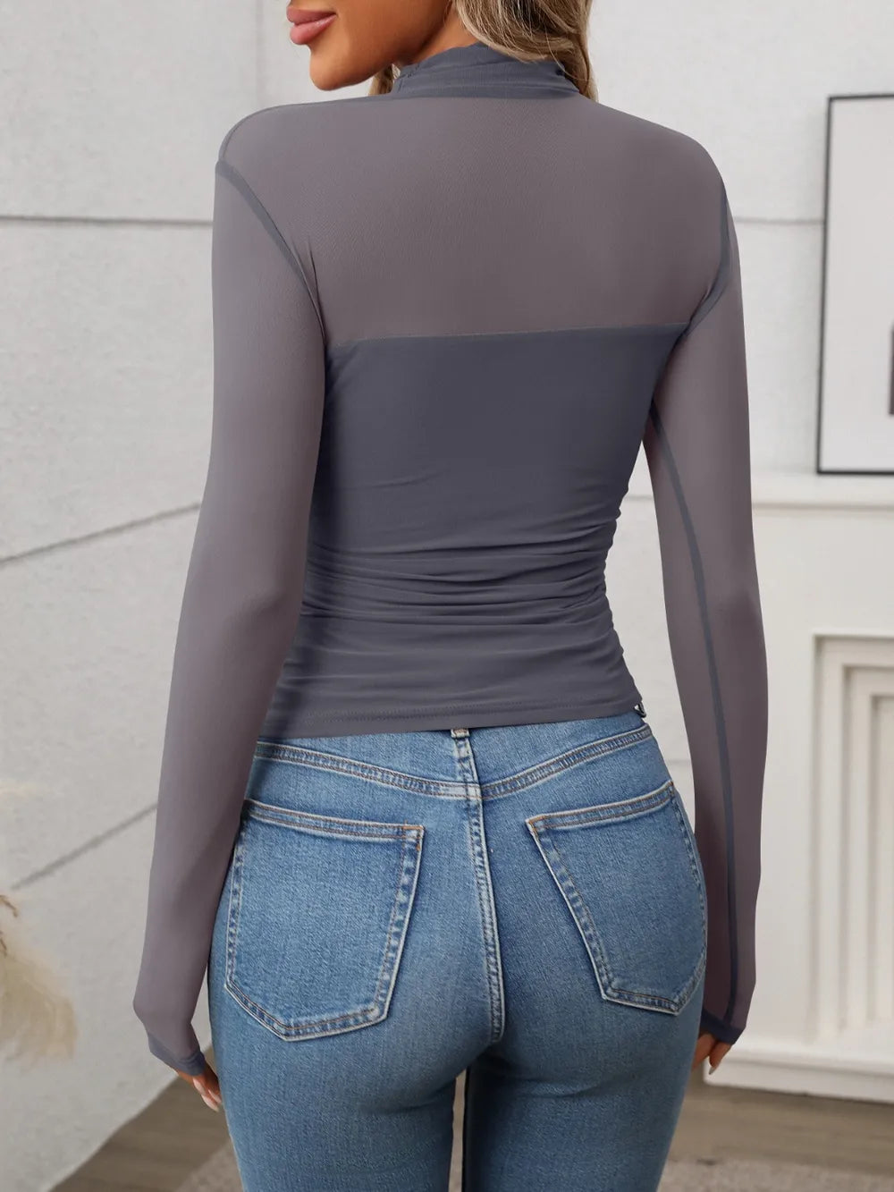 Mock Neck Long Sleeve Top-Tops-Krush Kandy, Women's Online Fashion Boutique Located in Phoenix, Arizona (Scottsdale Area)