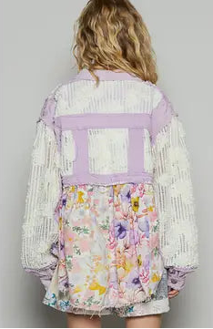 POL Balloon Sleeve A-Line Twill Woven Floral Jacket-Jackets-Krush Kandy, Women's Online Fashion Boutique Located in Phoenix, Arizona (Scottsdale Area)