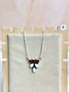 Amber, Turquoise & Crystal Dainty Necklace-Necklaces-Krush Kandy, Women's Online Fashion Boutique Located in Phoenix, Arizona (Scottsdale Area)