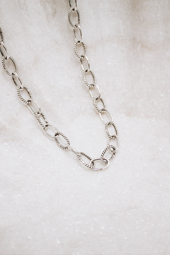 Sterling Silver Duo Chain Necklace & Bracelet-Chain Necklaces-Krush Kandy, Women's Online Fashion Boutique Located in Phoenix, Arizona (Scottsdale Area)