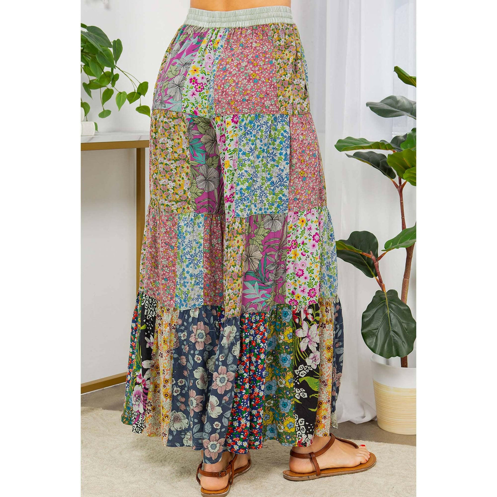 Boho Patchwork Wide Leg Pants-PANTS-Krush Kandy, Women's Online Fashion Boutique Located in Phoenix, Arizona (Scottsdale Area)