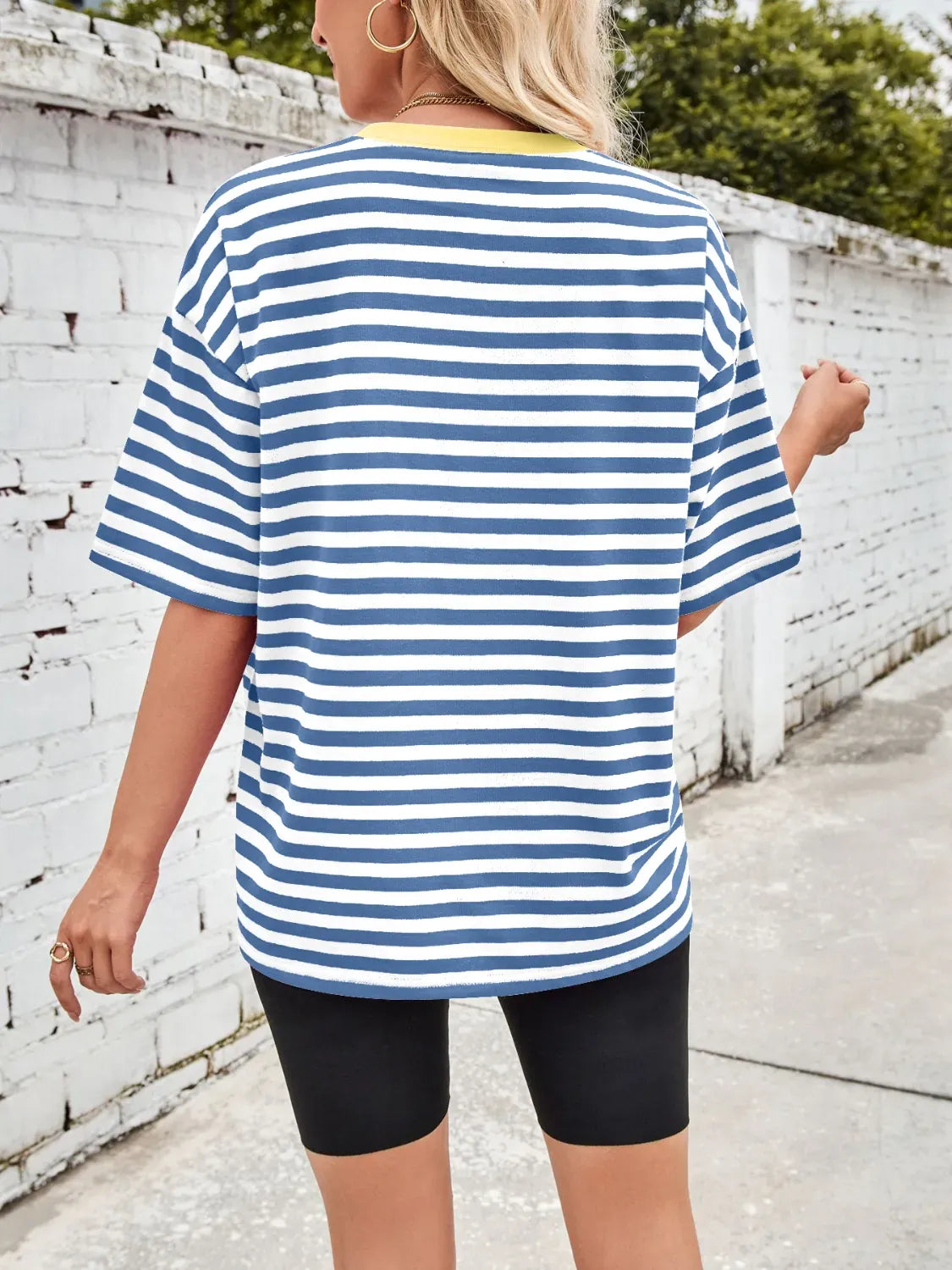 Neon Pop Stripe Oversized Tee-Tops-Krush Kandy, Women's Online Fashion Boutique Located in Phoenix, Arizona (Scottsdale Area)