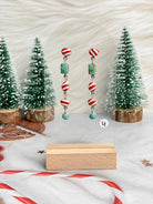 Holly Jolly Red & White Christmas Earrings-Earrings-Krush Kandy, Women's Online Fashion Boutique Located in Phoenix, Arizona (Scottsdale Area)