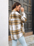 Plaid Button Up Collared Neck Long Sleeve Shirt-Long Sleeve Tops-Krush Kandy, Women's Online Fashion Boutique Located in Phoenix, Arizona (Scottsdale Area)