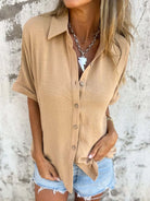 The Everyday Pop Button-Down Shirt-Krush Kandy, Women's Online Fashion Boutique Located in Phoenix, Arizona (Scottsdale Area)