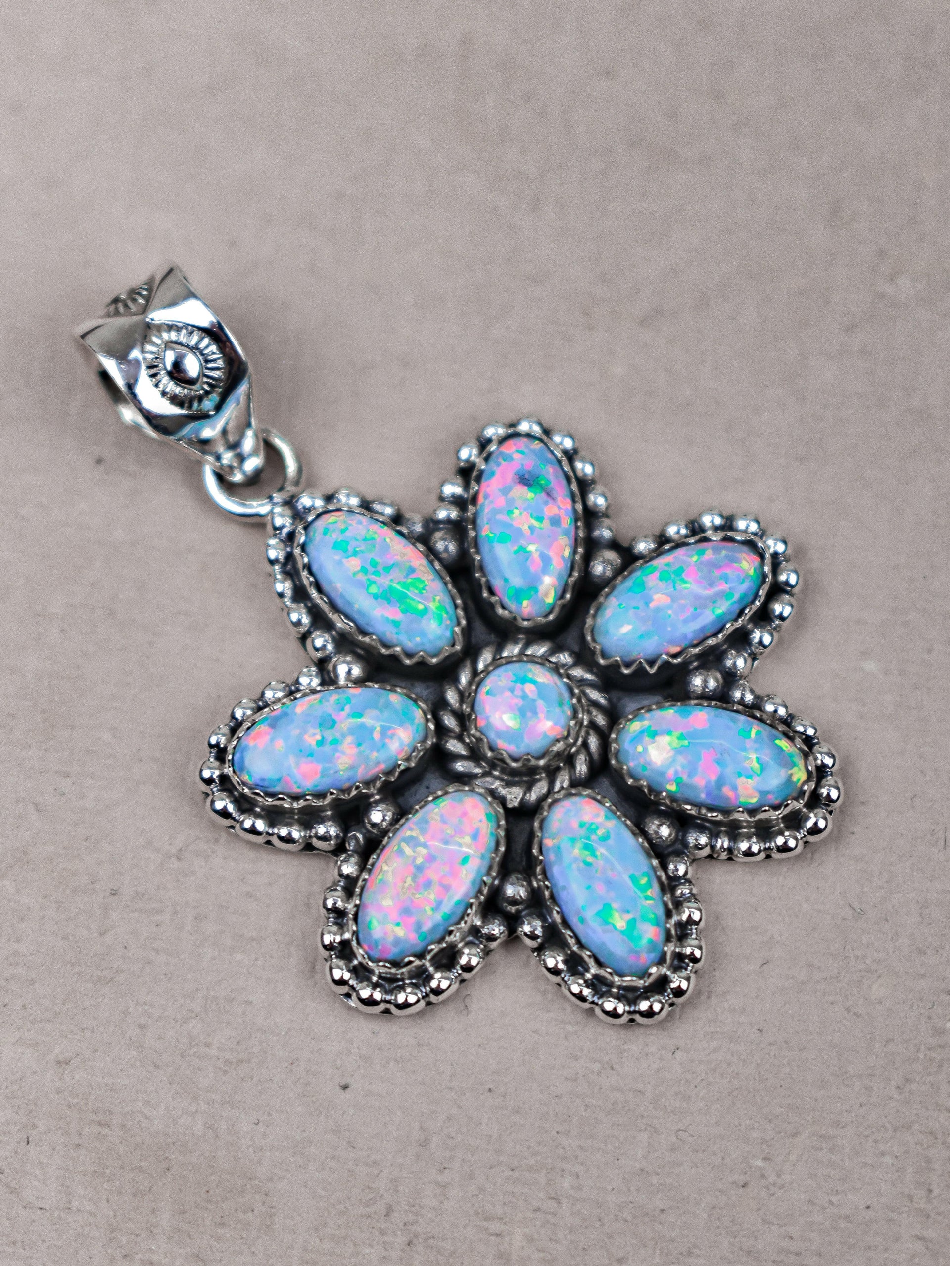 Silver Blossom Gem Pendant-Pendant Necklaces-Krush Kandy, Women's Online Fashion Boutique Located in Phoenix, Arizona (Scottsdale Area)