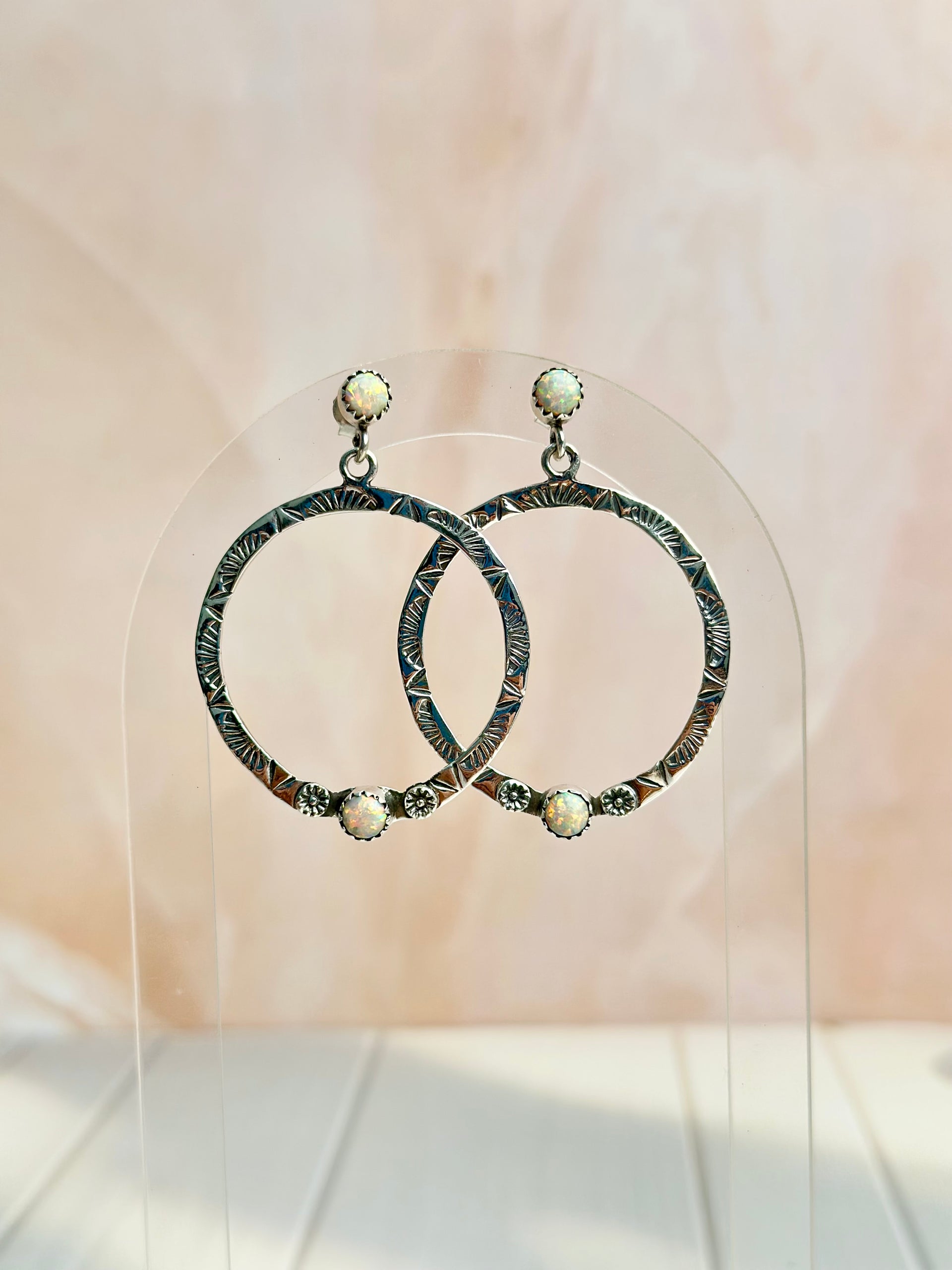 Boho Hoops Opal Earrings-Earrings-Krush Kandy, Women's Online Fashion Boutique Located in Phoenix, Arizona (Scottsdale Area)