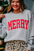 Merry Silver Knit Sweatshirt-Krush Kandy, Women's Online Fashion Boutique Located in Phoenix, Arizona (Scottsdale Area)