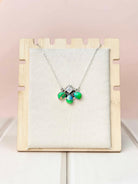 Peacock Dahlia & White CZ Cluster Necklace No.5-Necklaces-Krush Kandy, Women's Online Fashion Boutique Located in Phoenix, Arizona (Scottsdale Area)