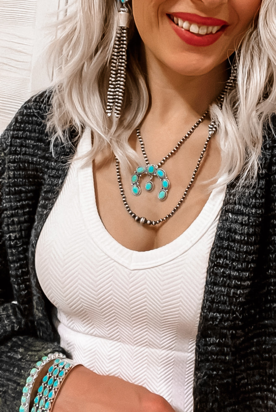 Luxe Desert Pearl & Turquoise Tassel Earrings | Krush Exclusive | PRE ORDER NOW OPEN-Necklaces-Krush Kandy, Women's Online Fashion Boutique Located in Phoenix, Arizona (Scottsdale Area)