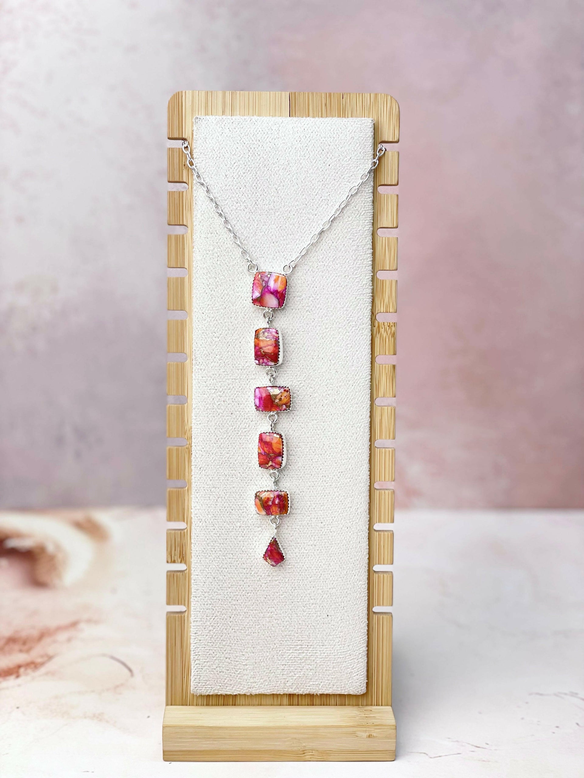 Star Burst Slab Stone Long Lariat Necklace-Necklaces-Krush Kandy, Women's Online Fashion Boutique Located in Phoenix, Arizona (Scottsdale Area)