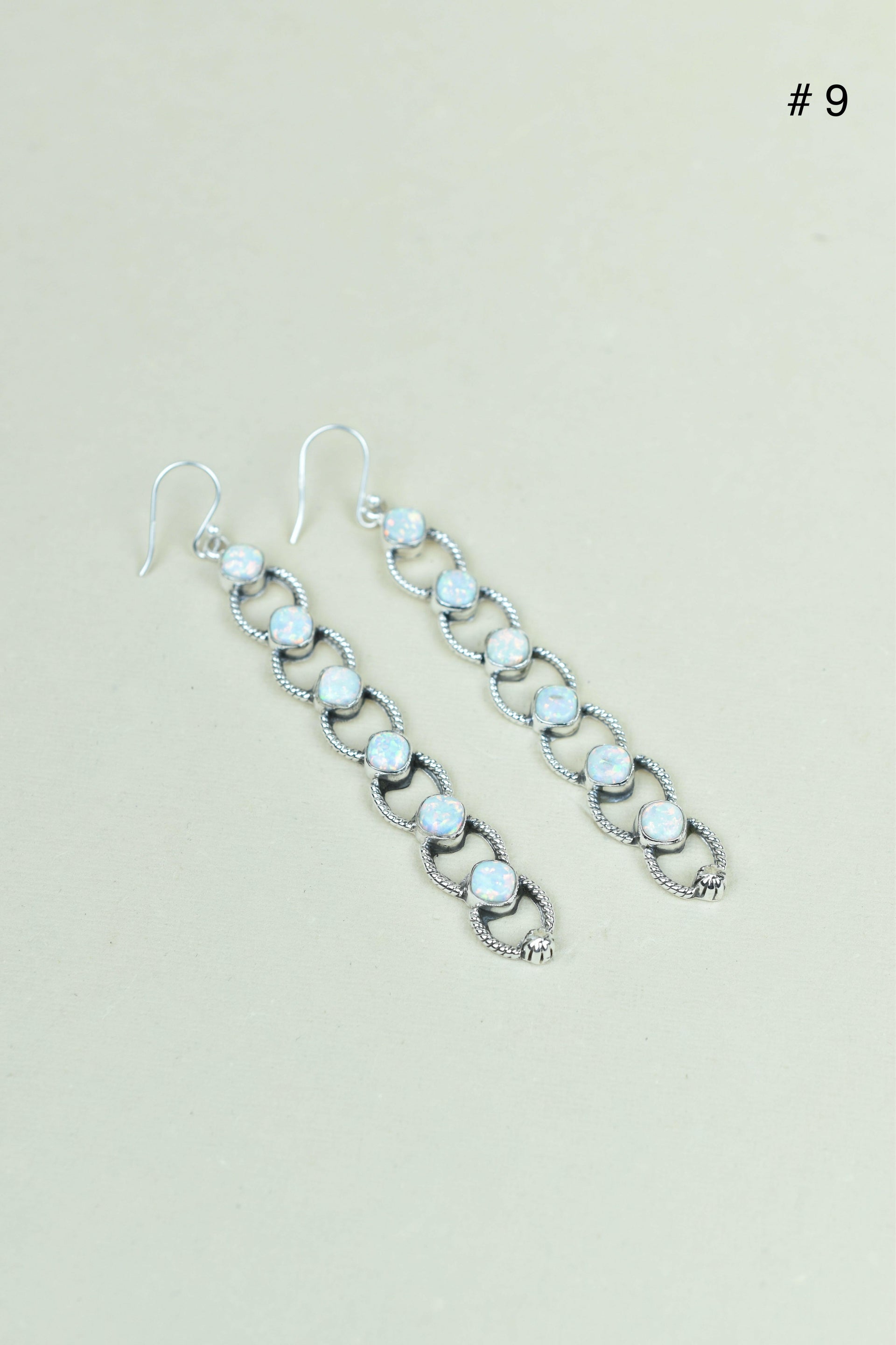Sterling Silver Six Stone Cascading Earrings-Drop Earrings-Krush Kandy, Women's Online Fashion Boutique Located in Phoenix, Arizona (Scottsdale Area)