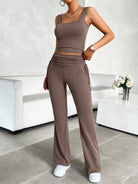 Square Neck Tank and Drawstring Pants Set-2 Piece Outfit Sets-Krush Kandy, Women's Online Fashion Boutique Located in Phoenix, Arizona (Scottsdale Area)