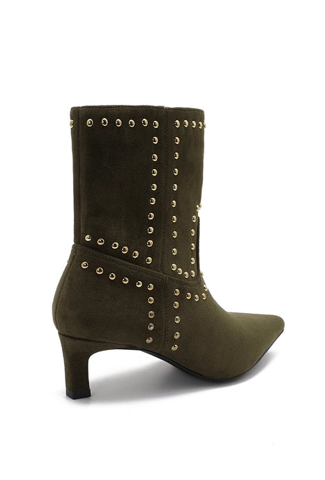 Pointed Toe Studded Western Ankle Boots-Shoes-Krush Kandy, Women's Online Fashion Boutique Located in Phoenix, Arizona (Scottsdale Area)