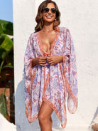 Printed Plunge One-Piece Swimwear and Cover-Up Set-Krush Kandy, Women's Online Fashion Boutique Located in Phoenix, Arizona (Scottsdale Area)