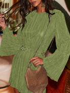 Cutout Back Flare Sleeve Dress-Dresses-Krush Kandy, Women's Online Fashion Boutique Located in Phoenix, Arizona (Scottsdale Area)