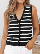 Striped V-Neck Knit Vest-Krush Kandy, Women's Online Fashion Boutique Located in Phoenix, Arizona (Scottsdale Area)