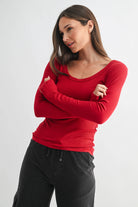 Lightweight Stretch Ribbed Long Sleeve Top-Tops-Krush Kandy, Women's Online Fashion Boutique Located in Phoenix, Arizona (Scottsdale Area)