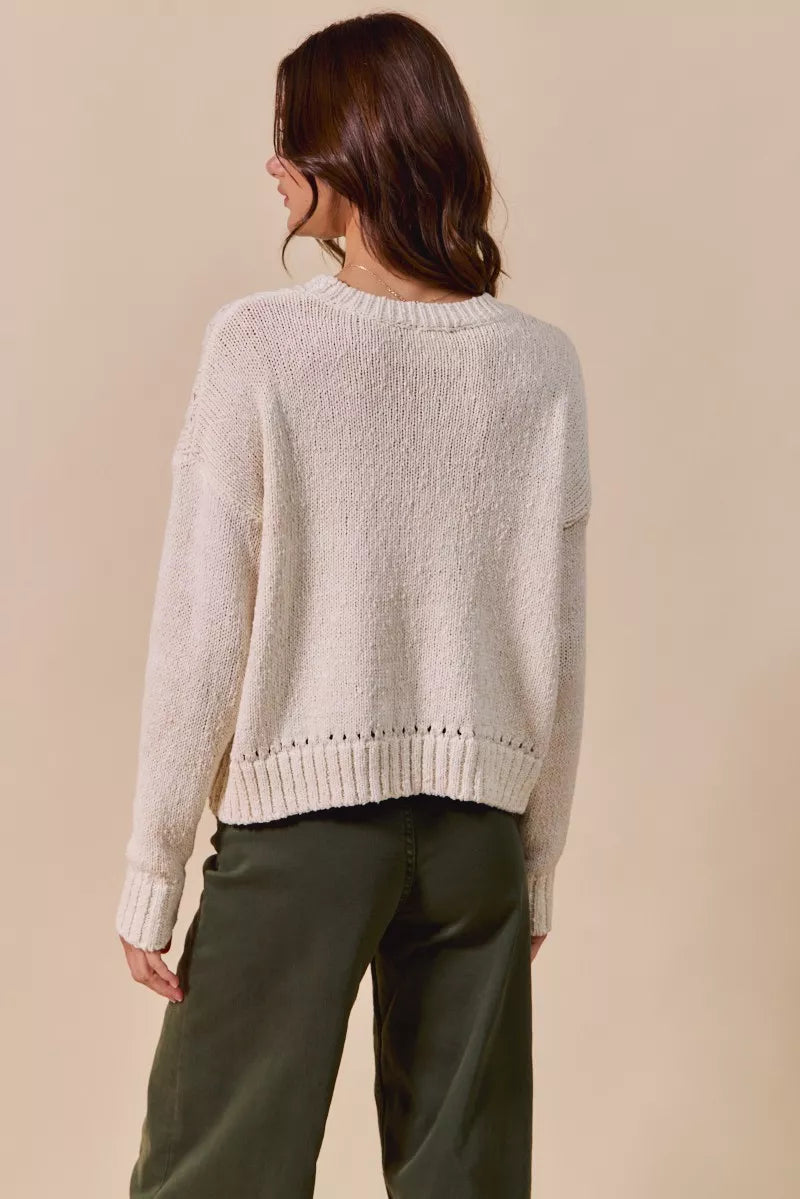 SO ME Vegetable Round Neck Long Sleeve Sweater-Sweater-Krush Kandy, Women's Online Fashion Boutique Located in Phoenix, Arizona (Scottsdale Area)