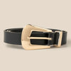 Bulky Buckle Vegan Leather Statement Belt