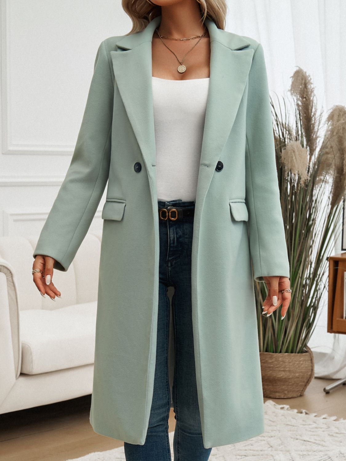 Emery Pocketed Button-Up Coat-Coats-Krush Kandy, Women's Online Fashion Boutique Located in Phoenix, Arizona (Scottsdale Area)