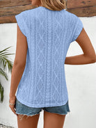 Eyelet Round Neck Cap Sleeve Top-Krush Kandy, Women's Online Fashion Boutique Located in Phoenix, Arizona (Scottsdale Area)
