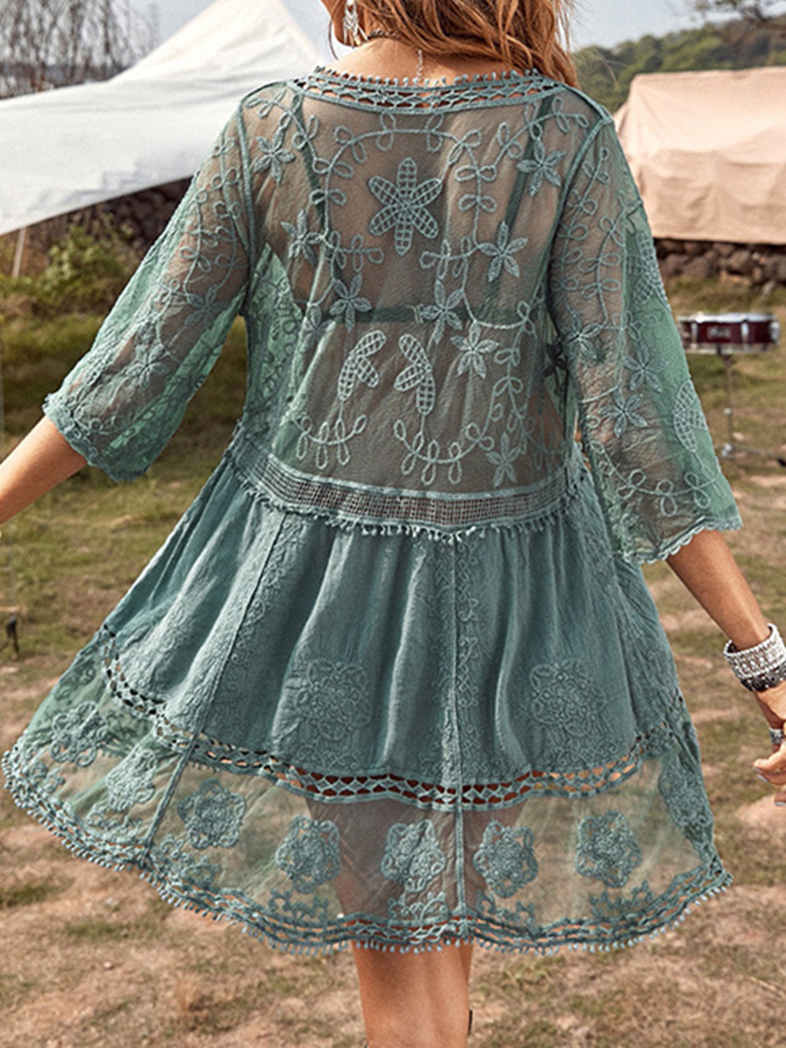 Lace Detail Plunge Cover-Up Dress-Krush Kandy, Women's Online Fashion Boutique Located in Phoenix, Arizona (Scottsdale Area)