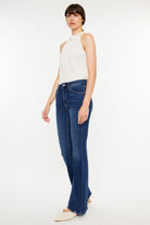 Kancan Cat's Whiskers Raw Hem Flare Jeans-Jeans-Krush Kandy, Women's Online Fashion Boutique Located in Phoenix, Arizona (Scottsdale Area)