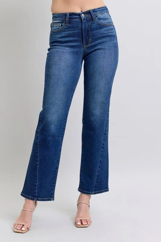 Judy Blue Full Size Side Seam Detail Straight Jeans with Pockets-jeans-Krush Kandy, Women's Online Fashion Boutique Located in Phoenix, Arizona (Scottsdale Area)