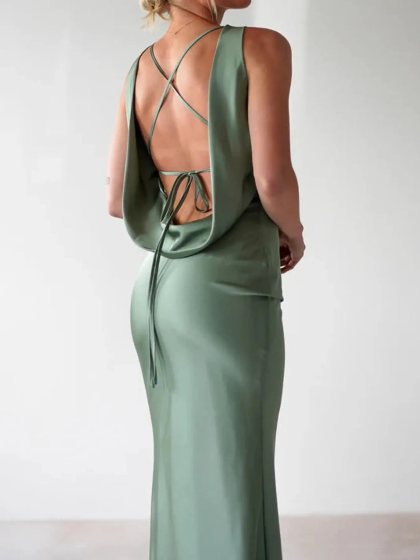 Satin Sleeveless Maxi Dress-Dresses-Krush Kandy, Women's Online Fashion Boutique Located in Phoenix, Arizona (Scottsdale Area)