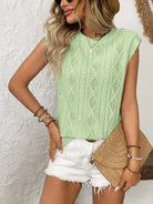 Eyelet Round Neck Cap Sleeve Top-Krush Kandy, Women's Online Fashion Boutique Located in Phoenix, Arizona (Scottsdale Area)