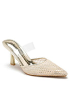 Transparent Heeled Sandals with Rhinestone Mesh Straps-Shoes-Krush Kandy, Women's Online Fashion Boutique Located in Phoenix, Arizona (Scottsdale Area)