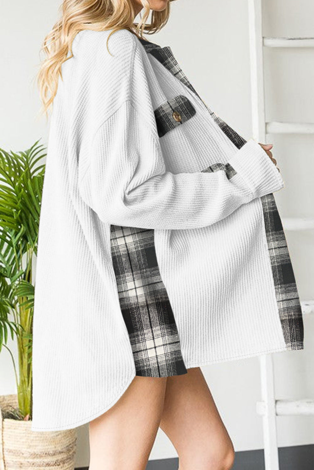 Plaid Button Down Collared Jacket-Krush Kandy, Women's Online Fashion Boutique Located in Phoenix, Arizona (Scottsdale Area)