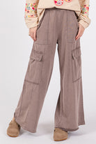 Knit Terry Mineral Wash Wide Leg Pants-Bottoms-Krush Kandy, Women's Online Fashion Boutique Located in Phoenix, Arizona (Scottsdale Area)