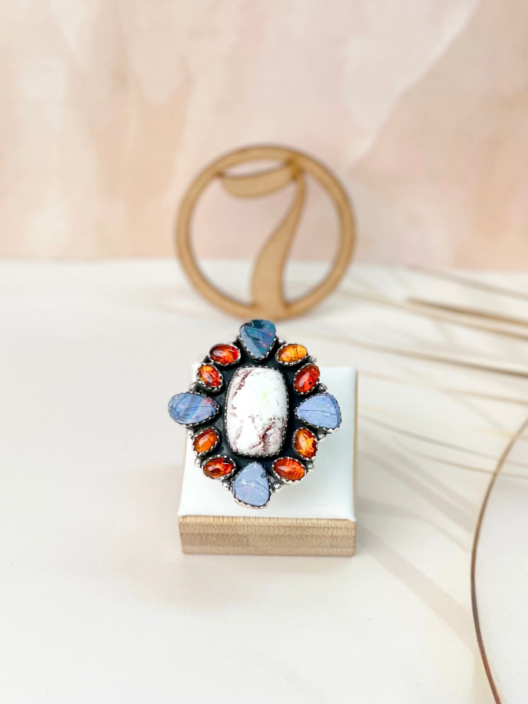 Australian Opal, Amber & Wild Horse Mixed Rings 24-Rings-Krush Kandy, Women's Online Fashion Boutique Located in Phoenix, Arizona (Scottsdale Area)