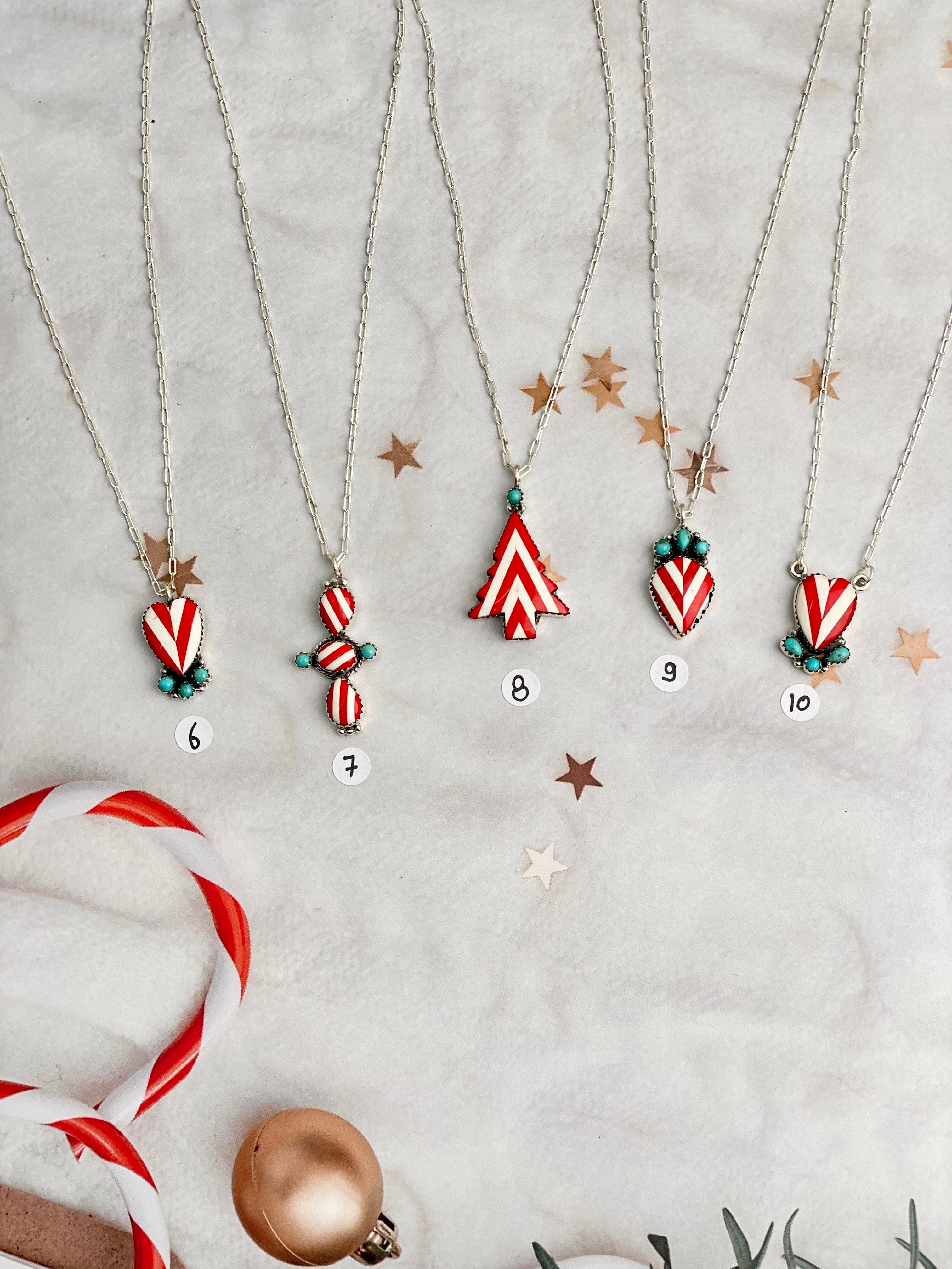 Holly Jolly Red & White Christmas Necklaces-Necklaces-Krush Kandy, Women's Online Fashion Boutique Located in Phoenix, Arizona (Scottsdale Area)