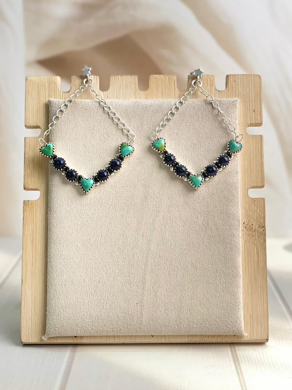 Boho Chain Heart Dangle Earrings-Earrings-Krush Kandy, Women's Online Fashion Boutique Located in Phoenix, Arizona (Scottsdale Area)