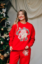 Vintage Santa Red Sweatshirt-Krush Kandy, Women's Online Fashion Boutique Located in Phoenix, Arizona (Scottsdale Area)