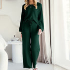 LUXE Soft Long Sleeve & Wide Leg Pant Lounge Set-Pants-Krush Kandy, Women's Online Fashion Boutique Located in Phoenix, Arizona (Scottsdale Area)