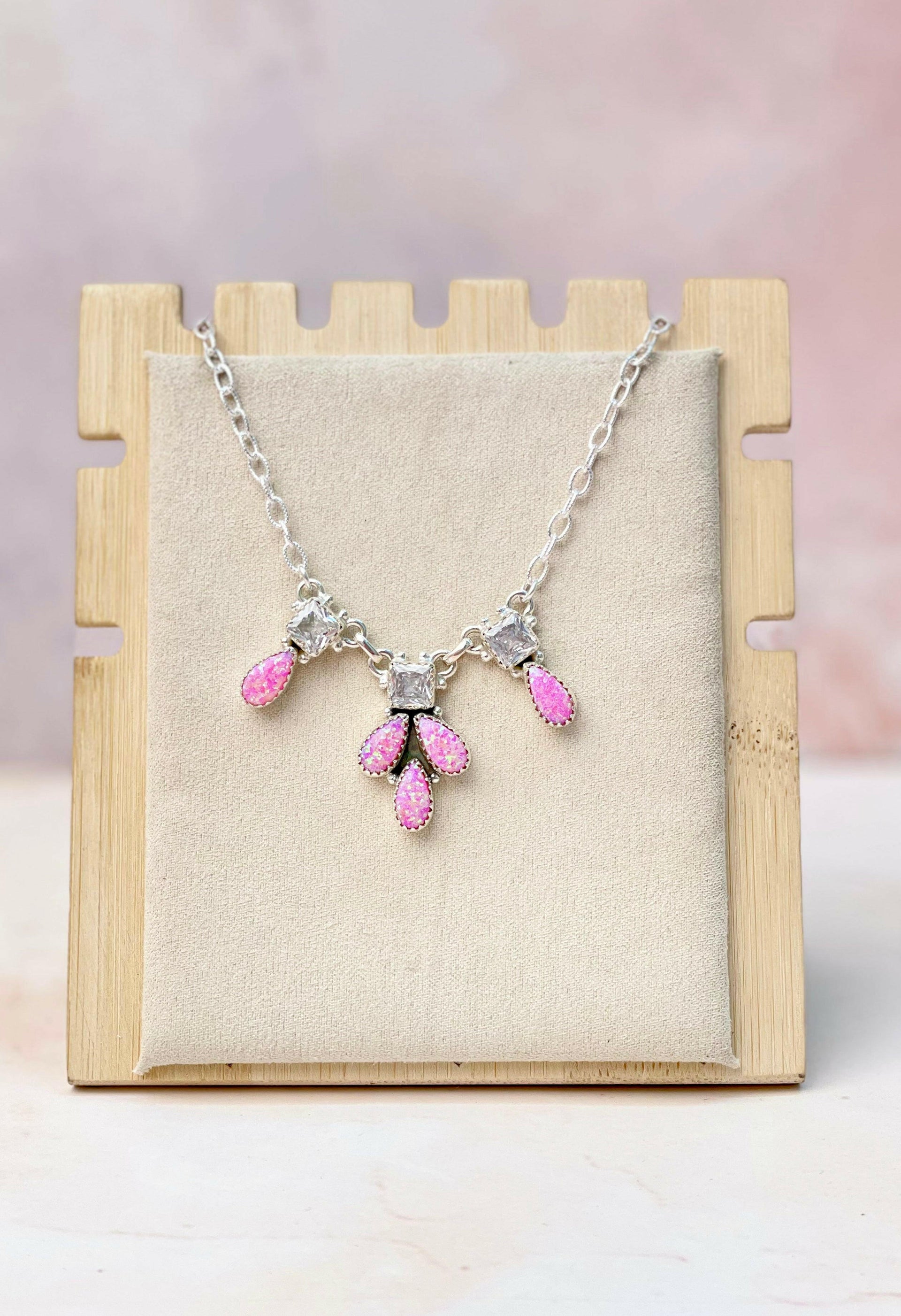 Sierra Opal Petals CZ Necklace-Necklaces-Krush Kandy, Women's Online Fashion Boutique Located in Phoenix, Arizona (Scottsdale Area)